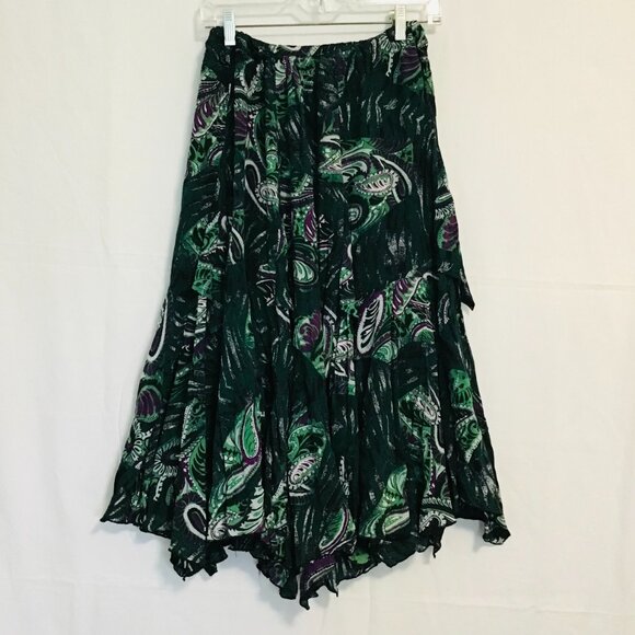 Elly Z Floral Handkerchief Midi Skirt  Size S - Picture 1 of 7